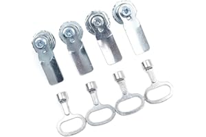 Hsthe Sea 8 pezzi Serratura a presa triangolare, serratura a porta dell'armadio in lega di zinco Serratura a scatola elettrica triangolare Serratura a camma triangolare (4 serratura 4 chiavi)