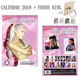 ARIANA GRANDE CALENDAR 2019 (A3 Tamaño Póster) + Soporte de Anillo de Teléfono Metal para Todos Teléfono Móvil