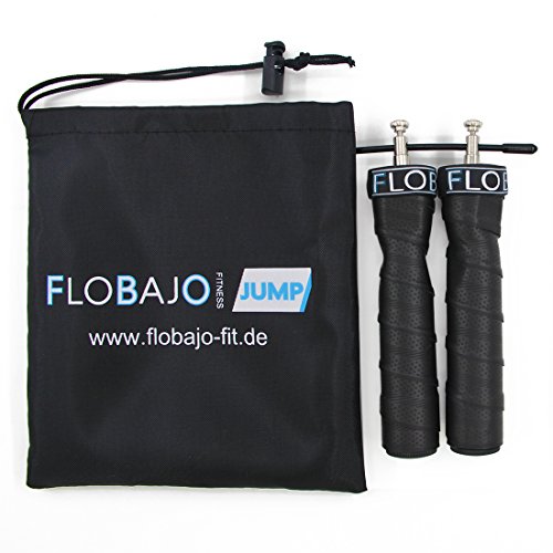 NEU: FloBaJo-Fit – Profi-Fitness-Springseil, Speed Rope, Sport Springseil mit Extra-Stahlseil, Tasche & Einstiegsguide - 6