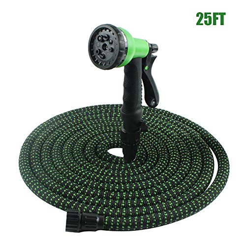 Preisvergleich Produktbild BEJshanshan Flexibler Gartenschlauch, 25FT Wasserschlauch Flexischlauch Bewässerung Stretch Schlauch mit 7 Funktion Dehnbar für Gartenbewässerung und Reinigung