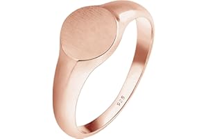 Elli Anelli Anello con sigillo in Argento Sterling 925 ossidato opaco Geo basic di tendenza per donna