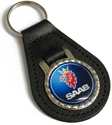 SAAB Emblem Leather Keyring Gift for Car Key Fob - Keychain Gifts.