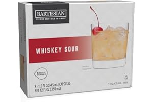 Bartesian Whiskey Sour Cocktail Mixer Capsules for Cocktail Machine – Home Bar Mixology Cocktails Mix Pod Capsule Set to Use with The Bartesian Cocktail Drink Maker Machine – Pack of 8
