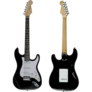 Henrix ST- 6 String Strat Style Poplar Electric Guitar - Black