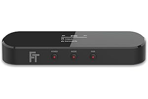 FeinTech BT200 Bluetooth 5.4 Audio Transmitter mit Auracast, aptX, aptX Adaptive, OLED Display, Toslink Passthrough, USB
