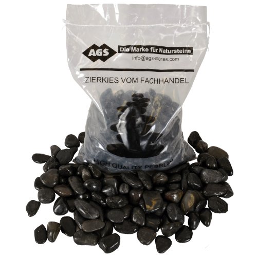 Zierkies, Dekozierkies, 5kg Sack, schwarz hochglanz poliert, Dekoration, für Pflanzen, Aquarien, Vasen, etc.