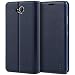 Produktbild Microsoft Lumia 650 Hülle, BEZ® Handyhülle Microsoft Lumia 650 Tasche, Flip Case Cover Schutzhüllen aus Klappetui mit Kreditkartenhaltern, Ständer, Magnetverschluss - Marine