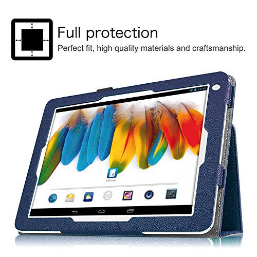 Fintie Odys Iron Hülle Case – Slim Fit Folio Kunstleder Schutzhülle Cover Tasche mit Ständerfunktion und Stylus-Halterung für Odys Iron 24,6 cm (9,7 Zoll) Tablet-PC, Marineblau - 3