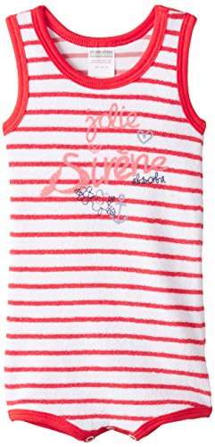 Absorba Underwear Baby Girls 0-24m 6F60053-EC Striped Bodysuit, Red (Rouge 03), 6-9 Months (Manufacturer size: 9 Months)