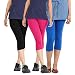 Rooliums Woman Super Fine Cotton Capri Combo Pack Of 3 (Black, Pink and Sky Blue) - Free Size RS.549.00