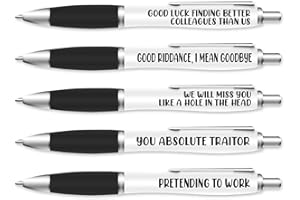 Silly Sentiments Leaving Job and New Job Pen Pack - Pen Set For Colleague's Birthday and Leaving Gift - Funny Stationery Novelty Gift for Friends - Office Desk Accessories
