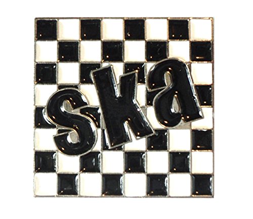 Mercmad Chequerboard Ska 2 Tone Black & White Musica Metal Smalto Distintivo