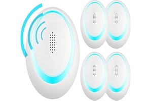 PONIZNO 4 Pack Repellente Ultrasuoni,Ultrasuoni per Zanzare Repellente Ultrasuoni Antizanzare Ultrasuoni Dissuasore per Topi, Repellenti a Ultrasuoni per Scarafaggi, Ragni,Mosche