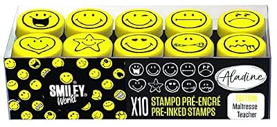 Aladine- STAMPO Easy Smiley, 03626, Noir/Jaune