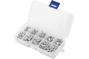 FTVOGUE Ribattino solido, rivetti in alluminio a testa piatta da 450 pz Ribattino a testa piatta rivetti in lunghezza da 3mm-20mm Ribattini in alluminio M2.5