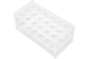 HEEPDD Akrylowy Stojak na Probówki do Probówek 17 Mm 18 Otworów Przezroczysty Stojak na Probówki Wirówkowe do Probówek 10 Ml 15 Ml