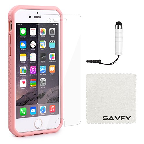 iPhone 6S Case, SAVFY iPhone 6 (4.7 inch) Shock Absorption Cover Scratch Resistant Crystal Clear Shockproof Hard Back Panel Hybrid TPU Soft Anti-Slip Comfort Bumper for Apple iPhone 6 / 6S [Pink]