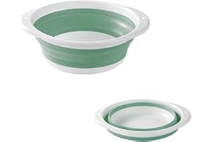 HUIBOHOU Folding Hand Wash Basin Multi-Functional Collapsible Washing Up Bowl Portable WashbasinOutdoor Travel Water Storage Basin (Green, mini)