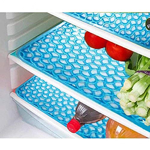 RN CREATION Multipurpose PVC Refrigerator Drawer Mats Fridge Drawer Mat Fridge Mat Place Mat (Blue) – Set of 6 pcs