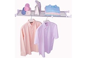 Hershii Ripiano Mobile Regolabile Dividere lo Scaffale Ripiano Portaoggetti Telescopico Per Armadi, Cucine e Bagni Non è necessario Perforare il Ripiano Telescopico- Ivory 50-80cm/19.68-31.49 inches