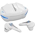 amazon basics True Wireless Gaming Mode in-Ear Earbuds, Up to 50ms Low Latency & Built-in Mic, 60H Playtime, IPX5 Sweat & Water Resistant, Touch Controls & Voice Control, Super Fast Charging (White)