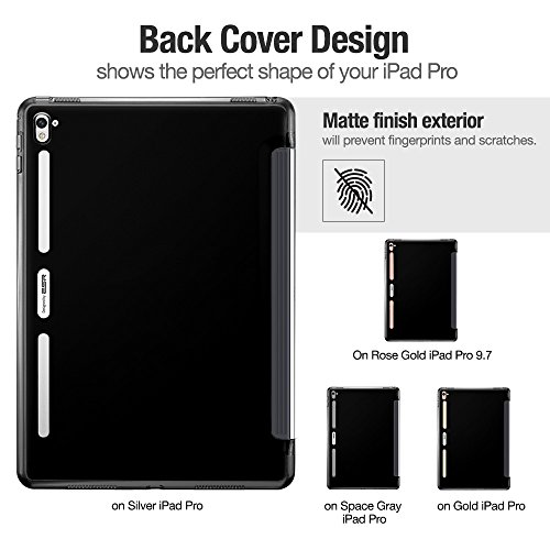 iPad Pro 9.7 Hülle, ESR® Durchscheinend Hintere Abdeckung (Silikon Rahmen + Hart PC Zurück) mit Kühlloch Schutzhülle für iPad Pro 9.7 (Schwarz) - 2