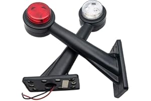 Aisoway Lot de 2 Feux de Position Latéraux 12 V LED 20 cm pour Remorque Camion