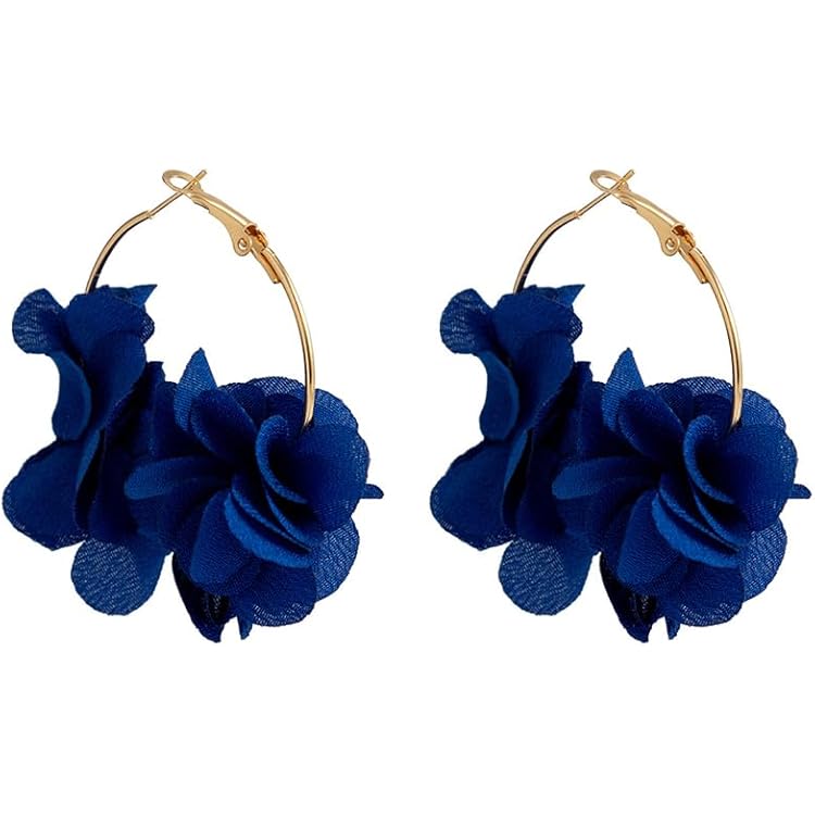 Fleur Pétale Boucles D'oreilles, Filles Boho Longues Acrylique Pendantes, Boucles D'Oreilles Pendantes Pétales, Pour Femmes Filles Mariage Valentin Noël Cadeau Orange Fleur Pétale Boucles D'oreilles