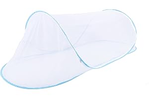 Gugxiom Foldable Mosquito Net, Mosquitos Net Up for Single Bed, Portable Travel Mosquitoes Net, Mosquito Net for Bedroom, Outdoor, Camping(Lake Blue)