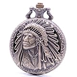 Retro Vintage Antik Antike Taschenuhr Quarz Analog Anhänger Halskette Kette Herren Damen Uhren Geburtstag Geschenk Bronze