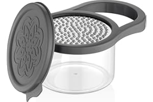Posten Anker Râpe à fromage en acier inoxydable avec bac de récupération pour fromage, parmesan et légumes, passe au lave-vaisselle, gris