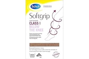 Scholl Softgrip Light Support Class I Compression Stockings for Women - Below The Knee, Closed Toe - Class 1 - Natural, Large, Stockings for Travel, Varicose Veins, Swelling Relief