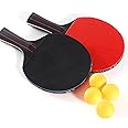 ECVV Ping Pong High Performance Level Table Tenis Racket Set - Table Tennis Racket with 4 Balls for Indoor and Outdoor Play