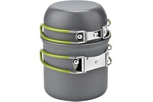 WUUDI Set d'ustensiles de cuisson pour camping PULNDA - Portable - En acier - Pour randonnée, camping - En plein air - Mini réchaud à gaz