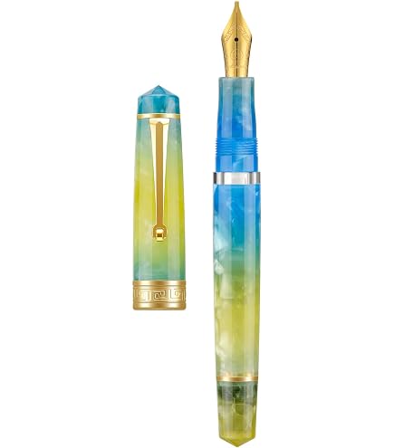 Xezo Maestro LeGrand Penna Stilografica Laccata Tanzanite - Pennino Fine In Acciaio, Placcata Platino, Numerata