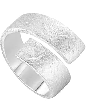 Vinani Ring Design Bandring massiv gebürstet anpassbar Sterling Silber 925 2RSS