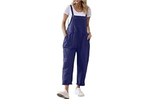 NaLatia Damen Latzhose Sommer Oversize Trägerhose Beiläufig Loose Bib Pants Overall Baggy Jumpsuit Strampler Sommerhose mit Träger