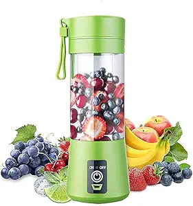 Portable Electric USB Juice Maker Juicer Bottle | Blender Grinder Mixer | Rechargeable Bottle with 6 Blades (Multicolor, 6 Blade,1 Pc)