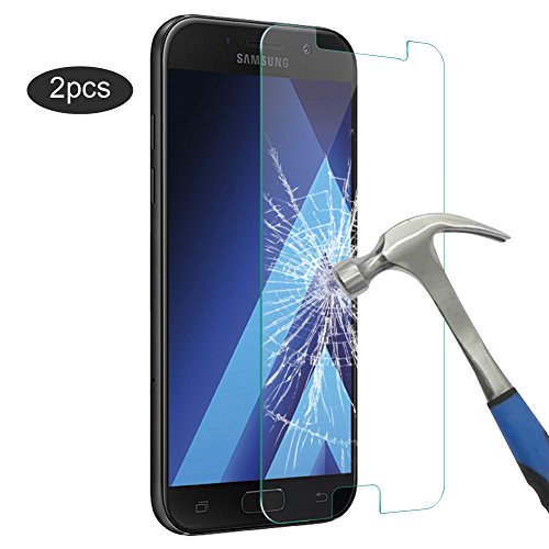 Galaxy A5 2017 Panzerglas 2 Stück Schutzfolien zu screenen Glas Schutzfolie Displayschutzfolie Folie Premium Gehärtetem Glas Schirm-Schutz Handy Displayschutz Schutz Transparent Kristallzelle Panzerfolie für Samsung Galaxy A5 2017 SM-A520 [High Definition Ultra-beständig mit Härte Anti-Blase]