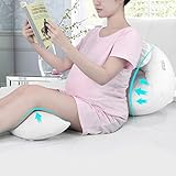 LANGRIA Schwangerschaftskissen Lagerungskissen Ergonomisch Konturierte Seitenschläferkissen mit Verstellbaren Halbmond-Stützkissen (37,4 B x 24,8-29,5 Dx 6,3 H Zoll) Weiß - 8