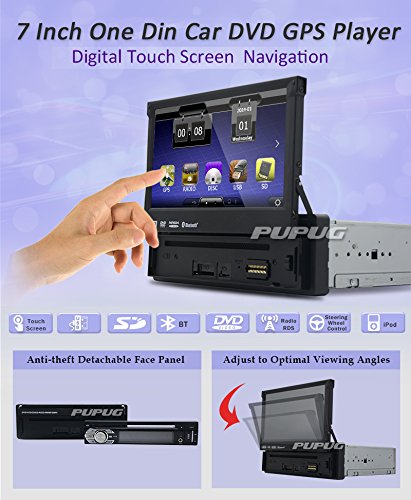 HD impermeabilizan la cš¢mara de marcha atrš¢s + 7 '' 1 din Navegaciš®n GPS coches reproductor de DVD con pantalla tš¢ctil digital de coches EstšŠreo Bluetooth Radio FM AM Car Audio iPod + Antena GPS + Frame