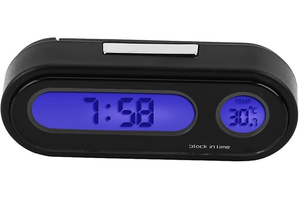 Thermomètre de voiture voltmètre horloge, 2 en 1 intérieur de véhicule de voiture Mini montre électronique LED horloge numérique thermomètre voltmètre