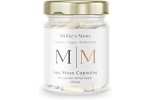 MORG Organic Sea Moss Capsules | 60 Vegan Friendly Capsules | Thyroid Supplement | Caribbean Sourced | Raw Sea Moss Powder | Irish Moss | Immune Support | (Golden Sea Moss)