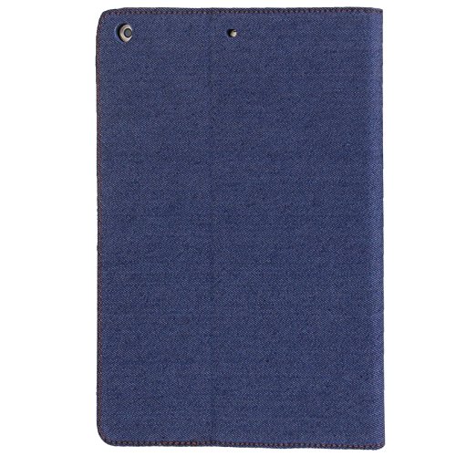 wkae Schutzhülle Fall Cover Denim Textur Leder Case mit Kreditkartenfächern & Halter & Sleep/Wake-Up Funktion für iPad Air (Farbe: Blau) - 4