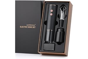 YYDSBAYS Korkenzieher Wein Weinöffner Elektrisch Automatischer Flaschenöffner Professionell für Weinliebhaber Luxusgeschenk (Gold, Set, Geschenkbox, Wiederaufladbar)