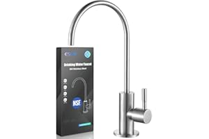 ESOW Water Filter Tap 100% Lead-Free, Drinking Water Tap for Kitchen Sink, Water Purification Faucet for Reverse Osmosis or Water Filtration System, Non-Air Gap, SUS304 Brushed Nickel