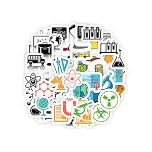 ISEE 360 Combo of Science Theme Scrapbook Sticker for DIY Notebooks Diary Journal Laptop Mobiles Decorative Vinyl Printed Stickers (A4 Size)
