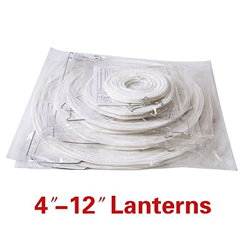 Outus Weiße Runde Papierlaterne Lampe für Geburtstag Hochzeit Party Dekoration Handwerk, 10 Stück - 4