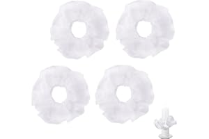 WANTUSHUI 4 Stück Taufkerze Tropfschutz, Tropfschutz Kommunionkerze, Tropfenfänger aus Tüll, Weiße Tüll Kommunion Kerzen Tropfenfänger, Tropfenfänger Deko für Kommunionkerze Hochzeitkerze Taufkerzen (3-5cm)