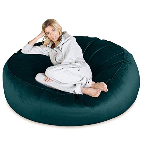 Lounge Pug - VELVET - GIANT Bean Bag SOFA - MEGA MAMMOTH - Beanbag - TEAL BLUE